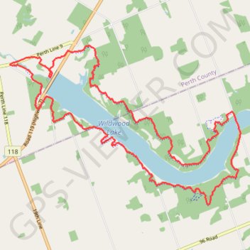 Wildwood Lake trail, distance, elevation, map, profile, GPS track