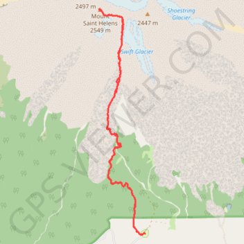 Climb up Mount Saint Helens summer trail trail, distance, elevation, map, profile, GPS track