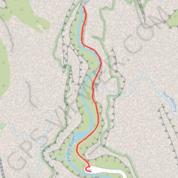 Riverside Walk in Zion National Park trail, distance, elevation, map, profile, GPS track