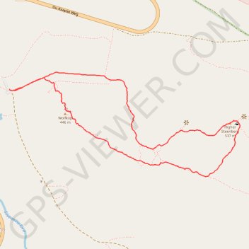 High Steenberg via Wolfkop trail, distance, elevation, map, profile, GPS track