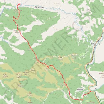 Troglav grebenom od Stance do Maglica trail, distance, elevation, map, profile, GPS track