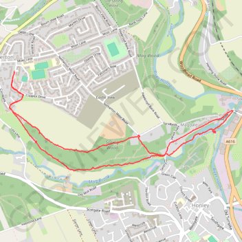 Netherton and Magdale loop walk via Spring Wood and Magdale Dam trail, distance, elevation, map, profile, GPS track