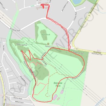 Bayview Park Loop Walk trail, distance, elevation, map, profile, GPS track
