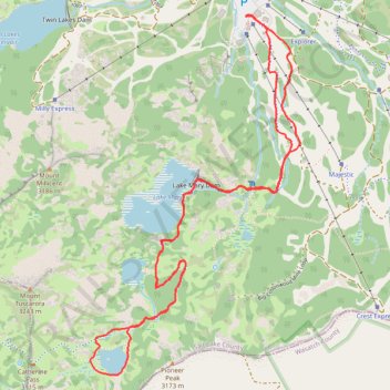 Lake Catherine Loop trail, distance, elevation, map, profile, GPS track