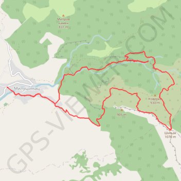 4-45-2 Milusinac-Krstatac-Bogova vrata trail, distance, elevation, map, profile, GPS track