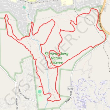 Klipriviersburg Nature Reserve Loop trail, distance, elevation, map, profile, GPS track