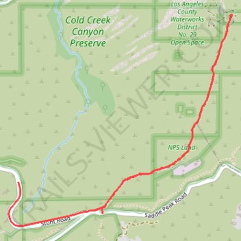 Topanga Ridge trail, distance, elevation, map, profile, GPS track