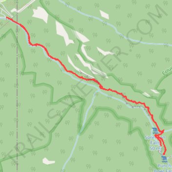 Punchbowl Falls trail, distance, elevation, map, profile, GPS track