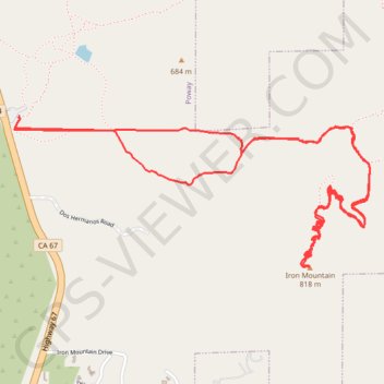 Iron Mountain trail, distance, elevation, map, profile, GPS track