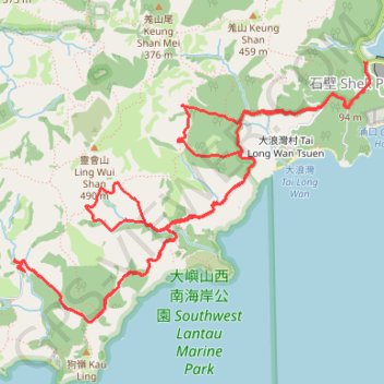 靈浪 靈浪左 狗嶺涌 靈白左右 trail, distance, elevation, map, profile, GPS track