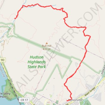 From Nelsonville to the Cornish-Undercliff Junction via Nelsonvill Trail, Washburn Trail and Cornish Trail trail, distance, elevation, map, profile, GPS track