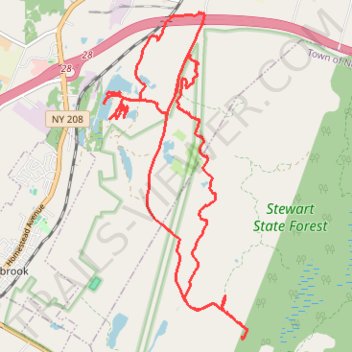 Stewart State Forest and Maybrook Reservoir trail, distance, elevation, map, profile, GPS track