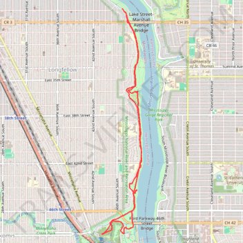 Winchell trail, Minneapolis, MN trail, distance, elevation, map, profile, GPS track