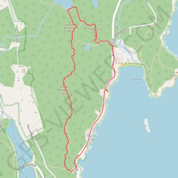Loop hike via The Beehive, The Bowl, Gorham Mountain and Ocean Path in Acadia National Park trail, distance, elevation, map, profile, GPS track