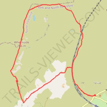 Whernside loop hike trail, distance, elevation, map, profile, GPS track