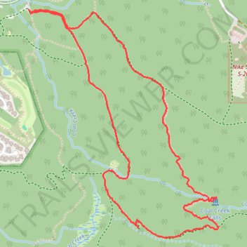 Coal Creek Falls Loop Trail in Cougar Mountain Regional Wildland Park trail, distance, elevation, map, profile, GPS track