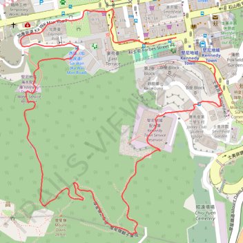 摩星嶺北坑 trail, distance, elevation, map, profile, GPS track