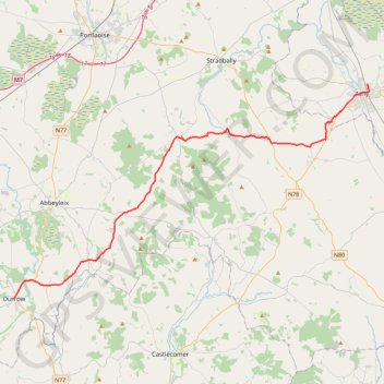 Athy - Durrow trail, distance, elevation, map, profile, GPS track