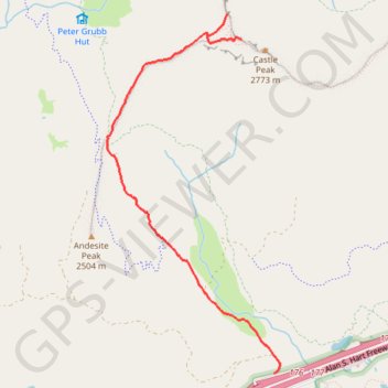 Castle Peak via Castle Valley North Road, Castle Pass and Castle Peak Trail trail, distance, elevation, map, profile, GPS track