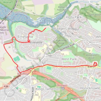 Woodland Fort paths trail, distance, elevation, map, profile, GPS track