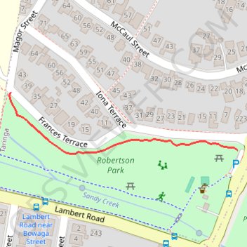 Robertson Park trail, distance, elevation, map, profile, GPS track