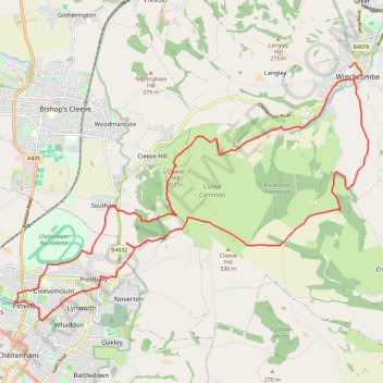 Winchcombe Cheltenham loop trailrun trail, distance, elevation, map, profile, GPS track