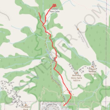 Soldier Pass Cave trail, distance, elevation, map, profile, GPS track