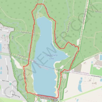 Lysterfield Lake Loop trail, distance, elevation, map, profile, GPS track