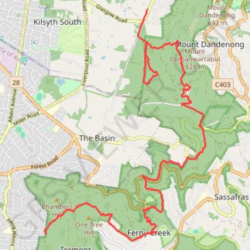 The Basin trail, distance, elevation, map, profile, GPS track