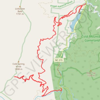 Cold Mountain forest service roads trail, distance, elevation, map, profile, GPS track