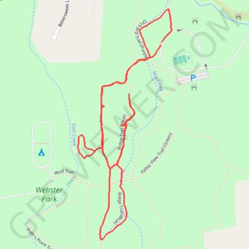 Webster Park trail, distance, elevation, map, profile, GPS track