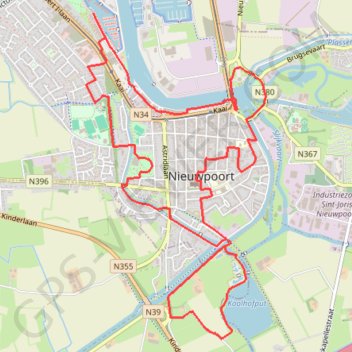 Stadswandelroute Nieuwpoort trail, distance, elevation, map, profile, GPS track