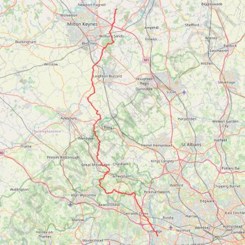 The JCW 23 - Cranfield to Uxbridge trail, distance, elevation, map, profile, GPS track