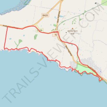 Kilcunda Coastal Reserve and George Bass Coastal Walk Loop trail, distance, elevation, map, profile, GPS track