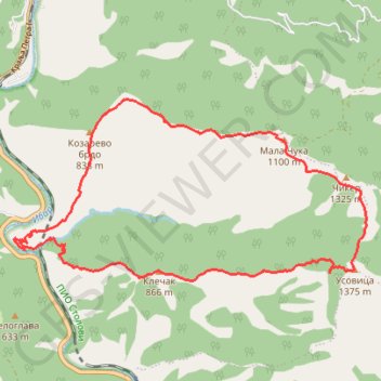 Stolovi: od Magliča grebenom Lipar, vrh Usovica, povratak gr... trail, distance, elevation, map, profile, GPS track