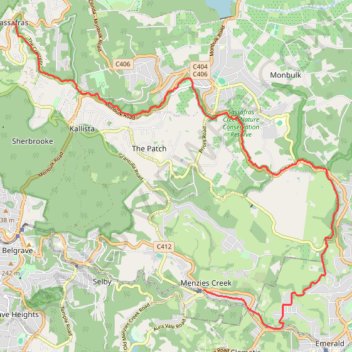 Dandenong Ranges Tourist Track trail, distance, elevation, map, profile, GPS track
