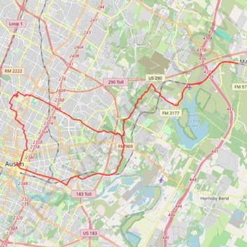 Bike ride, fresh trail to Manor trail, distance, elevation, map, profile, GPS track