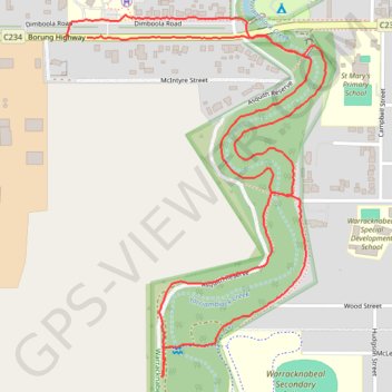 South part of Yarriambiack Creek Trail trail, distance, elevation, map, profile, GPS track