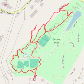 Gedney Park West trail, distance, elevation, map, profile, GPS track