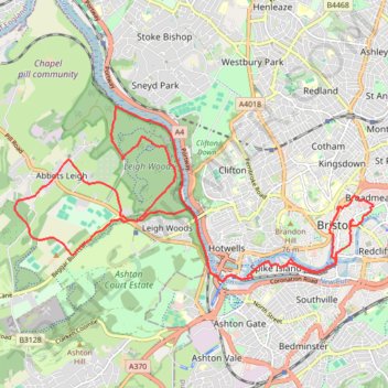 Bristol trail, distance, elevation, map, profile, GPS track