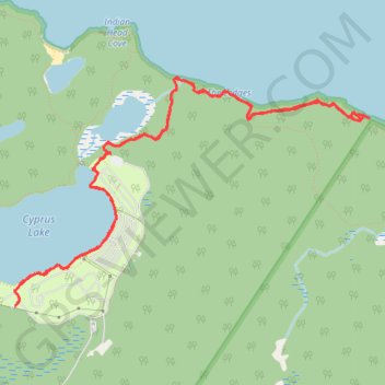 Bruce Peninsula National Park, Lake Huron, Cyprus Lake trail, distance, elevation, map, profile, GPS track