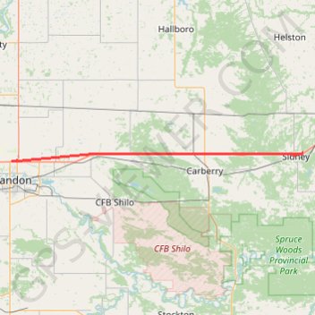 Brandon - Sidney trail, distance, elevation, map, profile, GPS track
