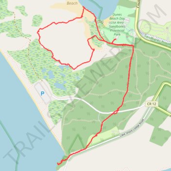 Walk - Sandbanks Provincial Park trail, distance, elevation, map, profile, GPS track