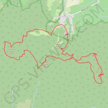 Vrsacke planine: Malo Središte - Man.Srediste - Guduricki vr... trail, distance, elevation, map, profile, GPS track