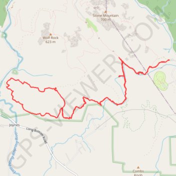 Stone Mountain - Big Sandy Creek trail, distance, elevation, map, profile, GPS track