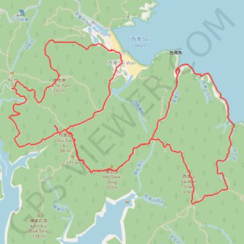 風琴坑 流白水 螺地墩北坑右 trail, distance, elevation, map, profile, GPS track