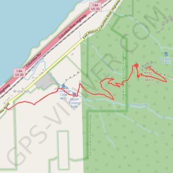 Angels Rest via Coopey Falls trail, distance, elevation, map, profile, GPS track