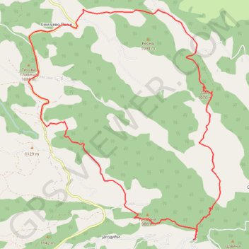 Povlen: OAB 1070m, kanjon Rogačice, Zarožje trail, distance, elevation, map, profile, GPS track