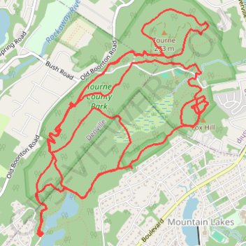 Tourne County Park trail, distance, elevation, map, profile, GPS track