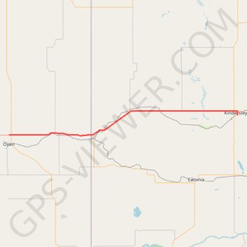 Oyen - Kindersley trail, distance, elevation, map, profile, GPS track